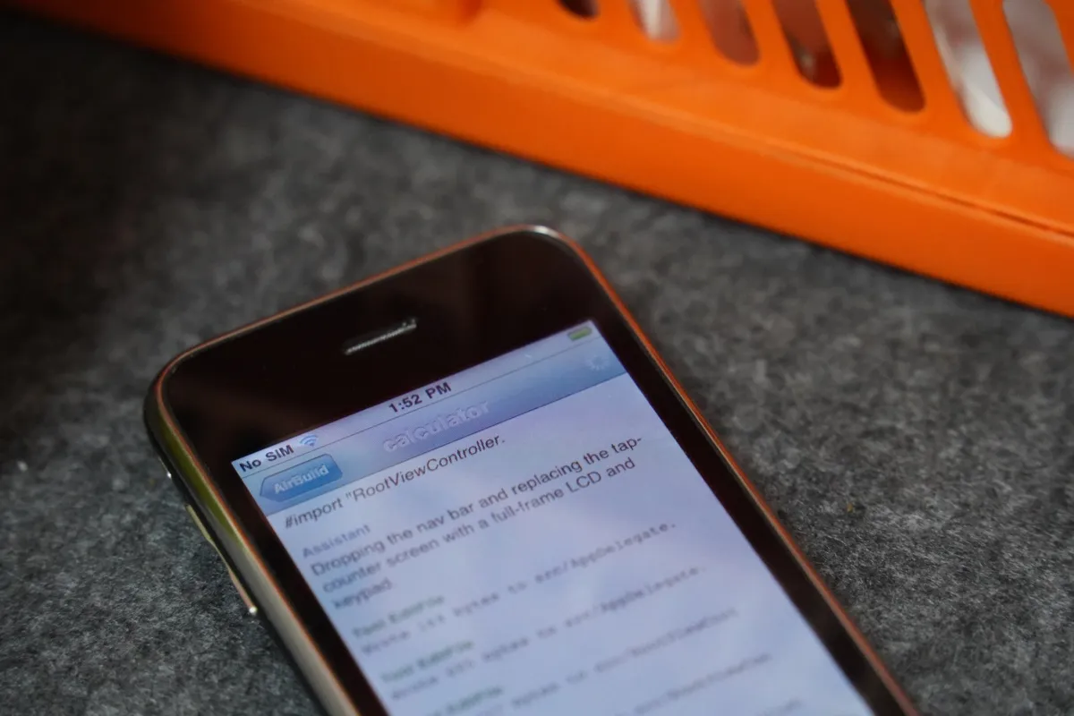 AirBuild building a calculator on a classic iPhone