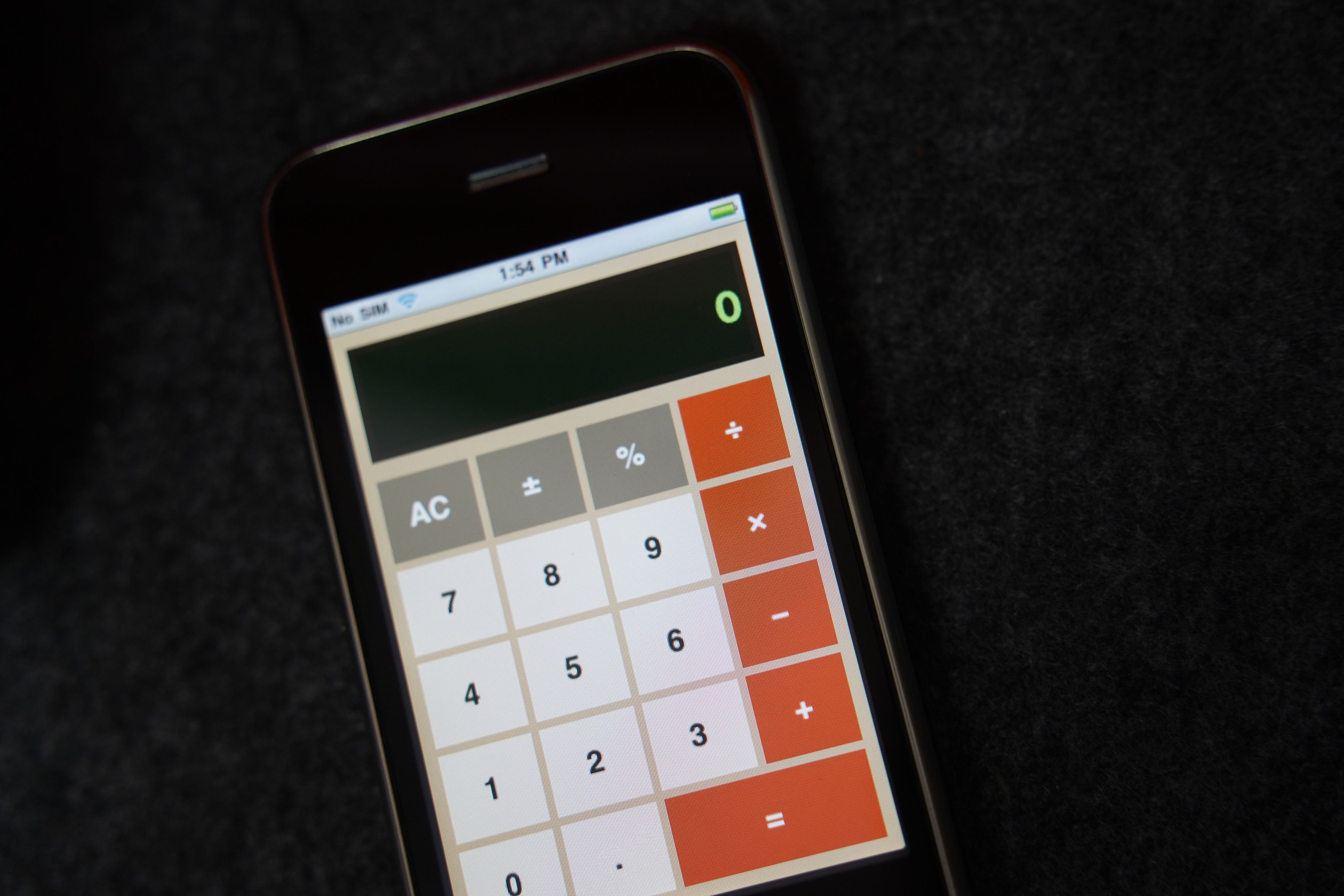 A retro calculator running on the iPhone.