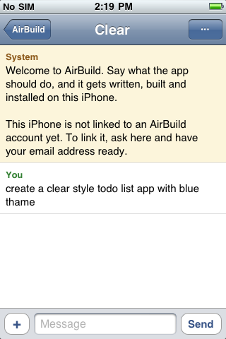 A separate Clear project requests a blue to-do list.