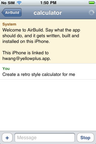 Tap Send to submit your app idea.
